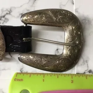 ?Vtg DIABLO Sterling silver buckle and alligator leather belt Vintage | Accessories | Vtg Diablo Sterling Silver Buckle  main image 3